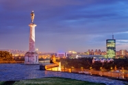 Belgrade fortress and Victor monument at night Belgrade Serbia ** Note: Soft Focus at 100%, best at smaller sizes