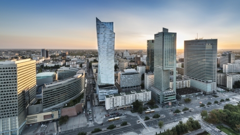 Sundown over Warsaw city capital of Republic of Poland ** Note: Slight graininess, best at smaller sizes