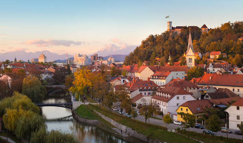 Panorama of Ljubljana, Slovenia, Europe.