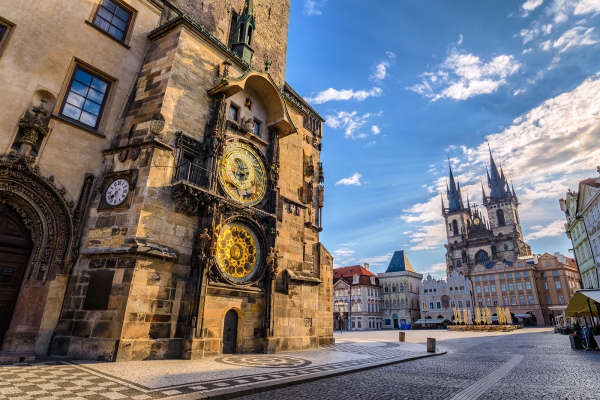Prague old town square and Astronomical Clock Tower Prague Czech Republic