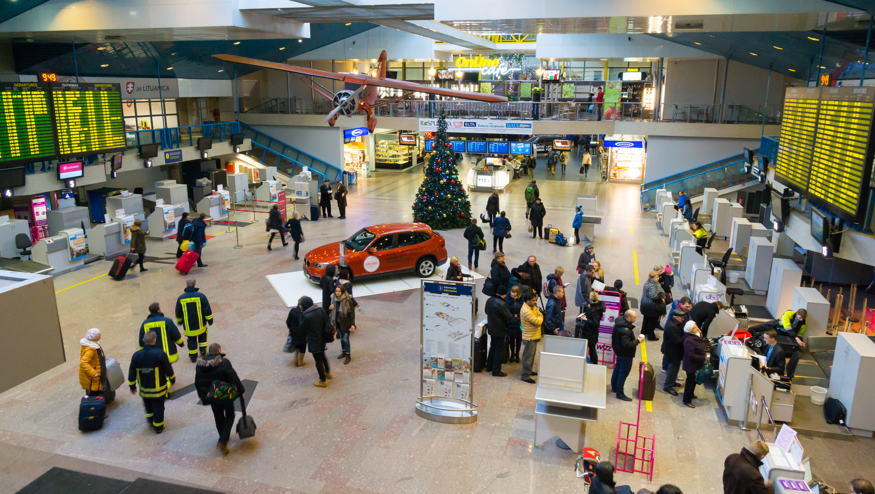 VILNIUS, LITHUANIA – DECEMBER 22: Passengers are registered on flights in the departure lounge on De