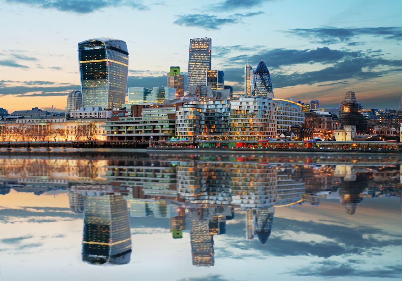 London Skylines At Dusk England, Uk
