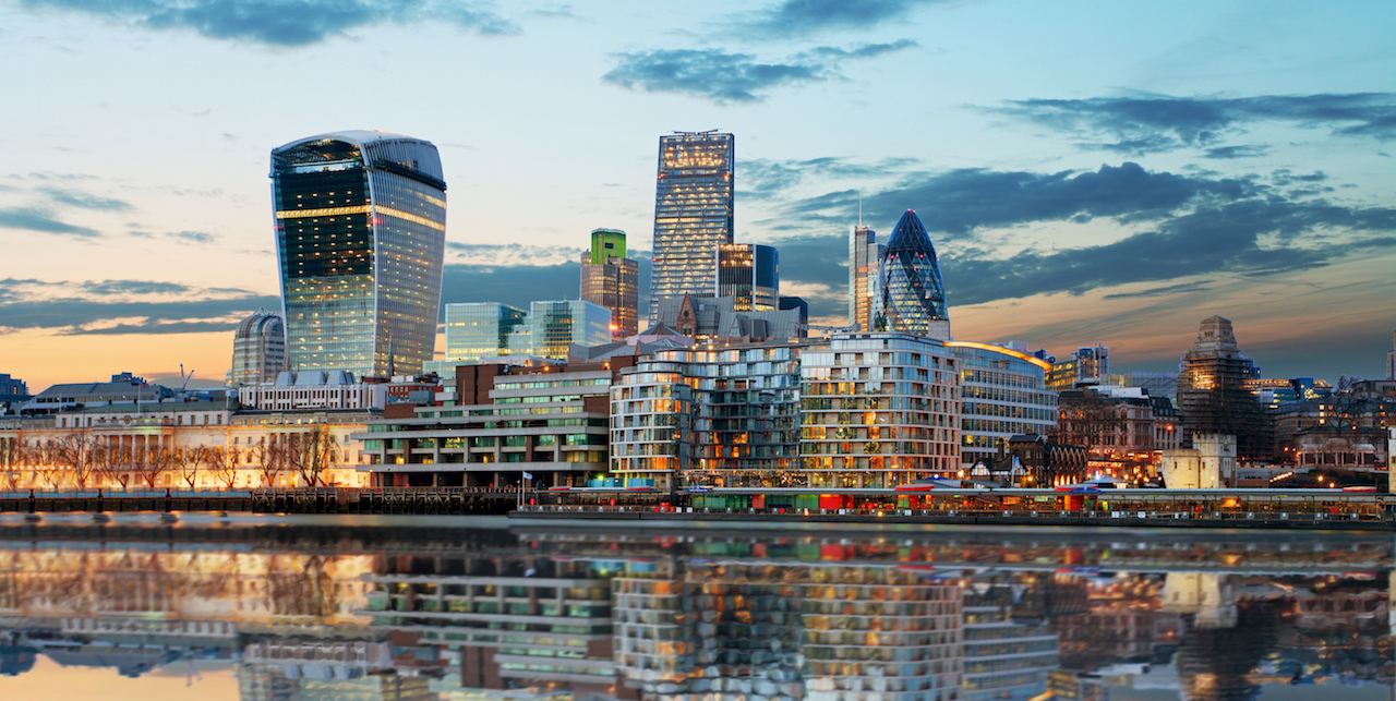 London Skylines At Dusk England, Uk
