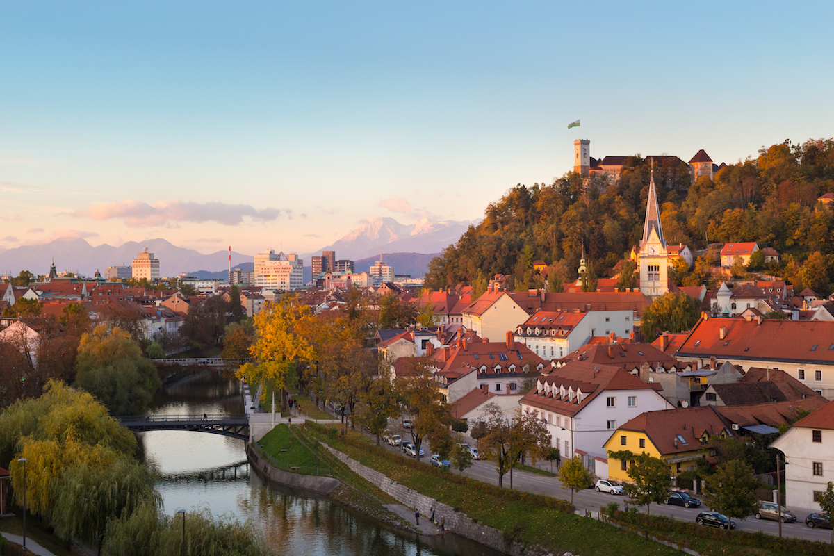 Panorama of Ljubljana, Slovenia, Europe.