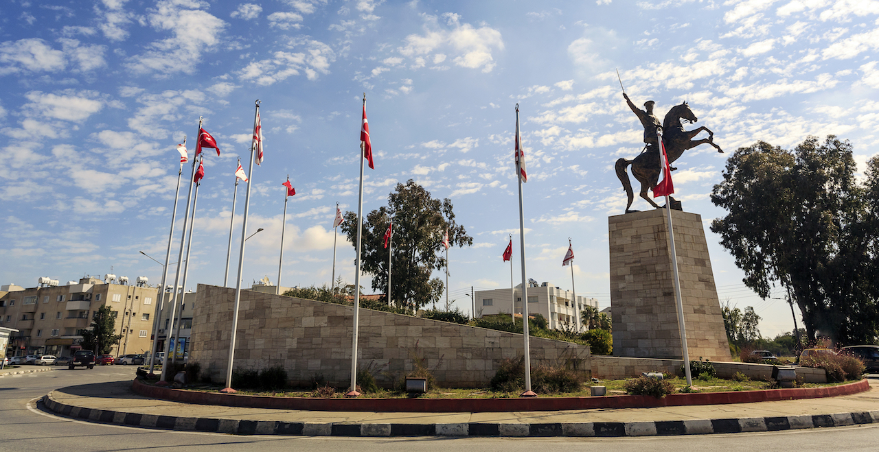 Ataturk Statue In Turkish City Close To Nicosia, Cyprus