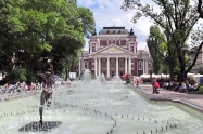 SOFIA BULGARIA - MAY 5: View of the Ivan Vazov National Theatre in Sofia on May 5 2016. Sofia is the largest city and capital of Bulgaria.