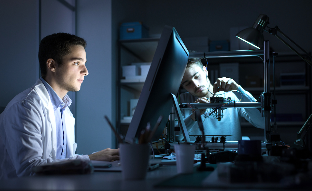 Engineering Team Working In The Lab