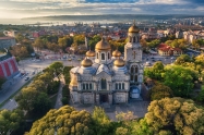 Aerial view of The Cathedral of the Assumption in Varna