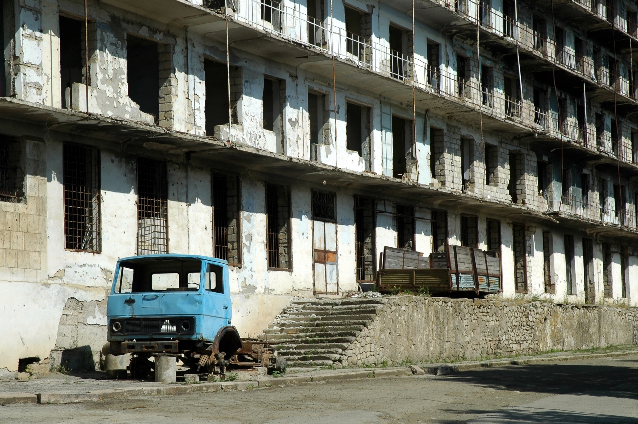 Bombardment Building Ruins In Nagorno Karabakh