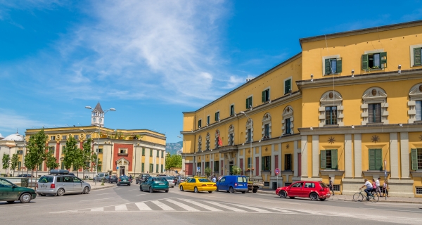 TIRANA, ALBANIA - JULY 29,2014 - In the streets of Tirana. Tirana is capital of Albania.