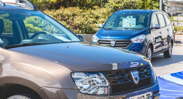 Sables d Olonne France - May 07 2017 : Dacia Tour 2017 is a commercial operation organized by the car builder in order to present its cars throughout France - Close-up on cars