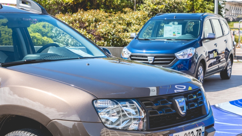 Sables d Olonne France - May 07 2017 : Dacia Tour 2017 is a commercial operation organized by the car builder in order to present its cars throughout France - Close-up on cars