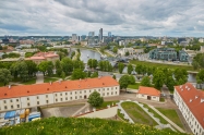 Beautiful panorama of Vilnius Old Town taken from Gediminas hill; Lithuania