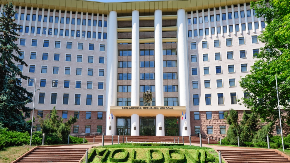 Chisinau, Republic of Moldova, Eastern Europe, 29th June 2017: view to the Parliament Building in Chisinau, Moldova