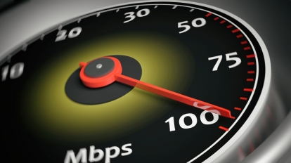 3d rendering internet speed meter close up