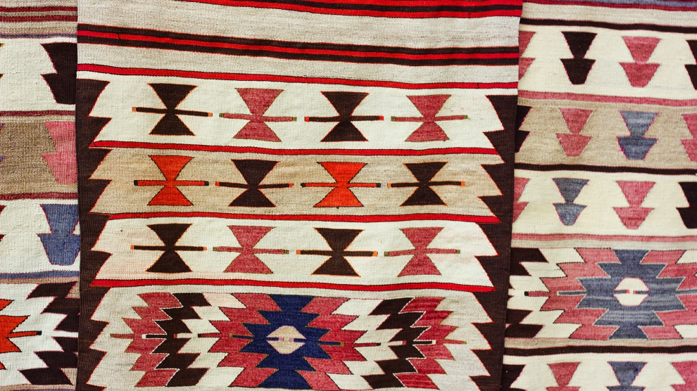 Traditional Georgian carpet. Carpets with typical geometrical patterns are among the most famous products of Georgia.