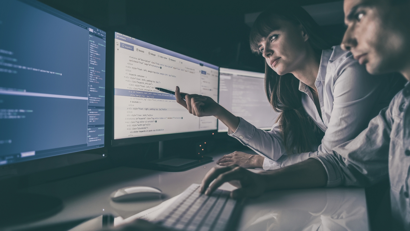 outsourcing Developing programming and coding technologies. Website design. Cyber space concept.