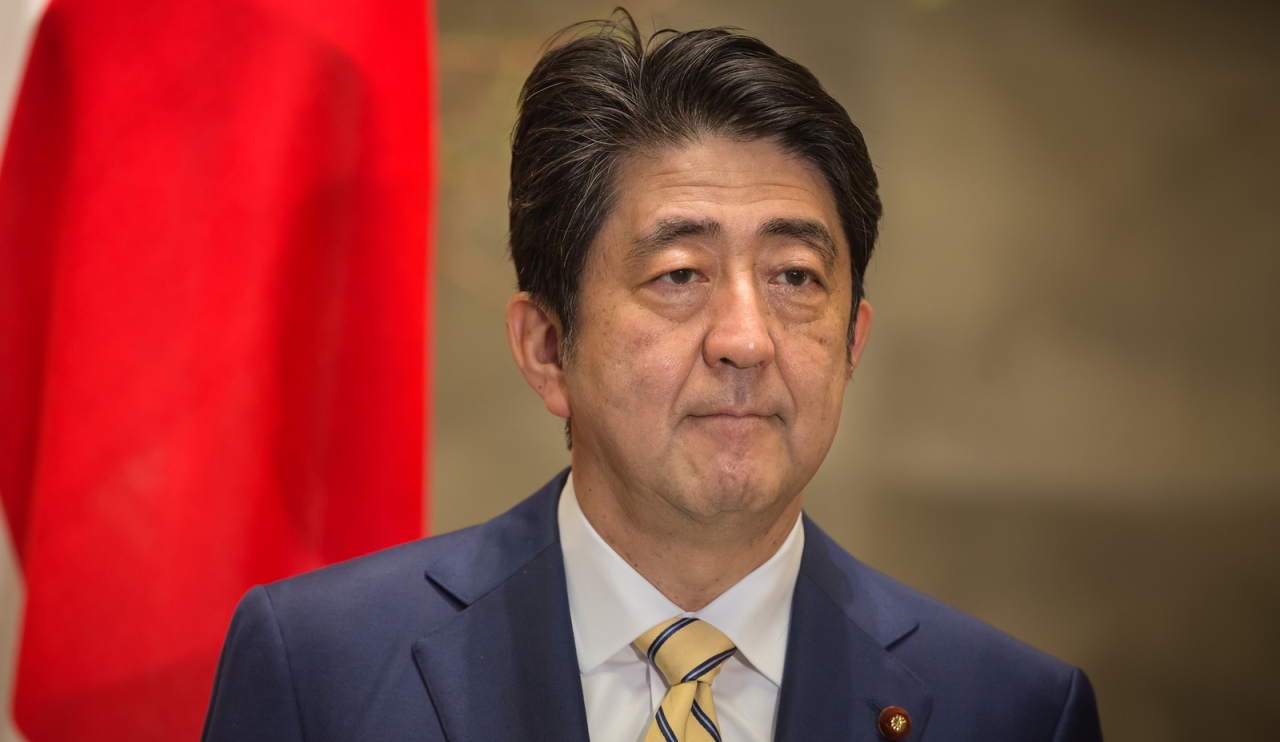 TOKYO JAPAN - Apr 06 2016: Japanese Prime Minister Shinzo Abe during his meeting with President of Ukraine Petro Poroshenko in Tokyo