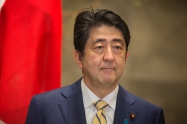 TOKYO JAPAN - Apr 06 2016: Japanese Prime Minister Shinzo Abe during his meeting with President of Ukraine Petro Poroshenko in Tokyo