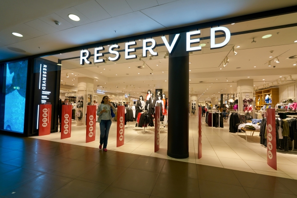 SAINT PETERSBURG, RUSSIA - CIRCA AUGUST, 2017: Reserved store at Galeria shopping center. Reserved is a Polish clothing store chain.