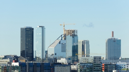 Tallin, Estonia - July 06,2017: Scenic view of the modern part of the city of Tallin, Estonia