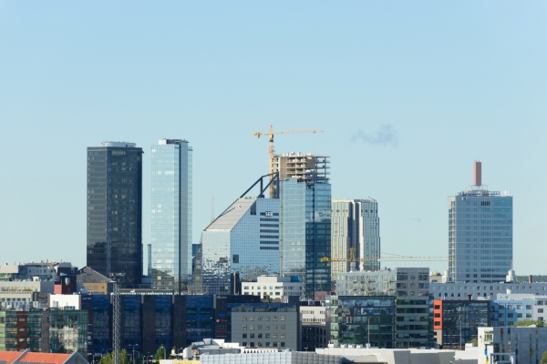 Tallin, Estonia - July 06,2017: Scenic view of the modern part of the city of Tallin, Estonia