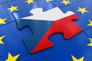 3D Illustration. Czech flag Jigsaw as part of EU