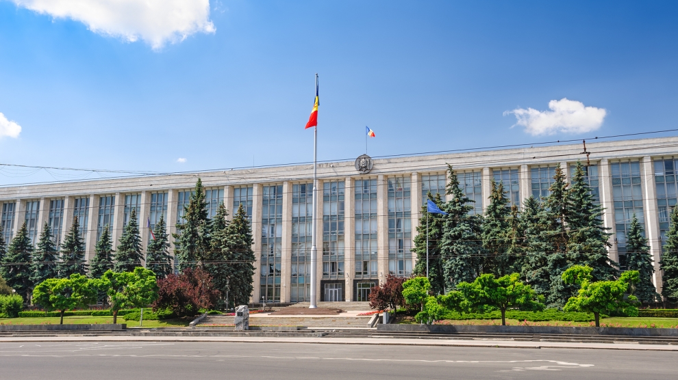 Chisinau, Republic of Moldova, Eastern Europe, 29th June 2017: view to the Gouvernment Building in Chisinau, Republic of Moldova