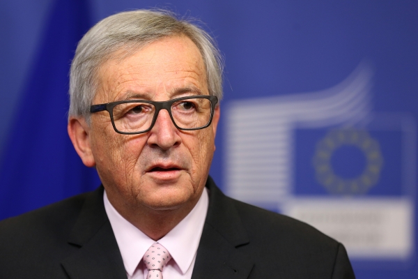 Brussels Belgium - January 30 2017: European Commission President Jean-Claude Juncker speaks to the media after meeting Bulgarian president at EU headquarters in Brussels.