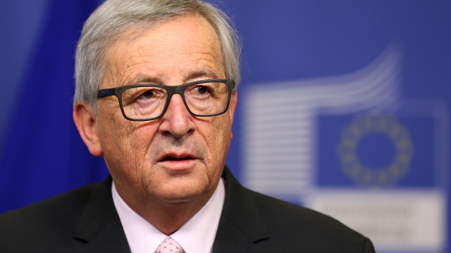 Brussels Belgium - January 30 2017: European Commission President Jean-Claude Juncker speaks to the media after meeting Bulgarian president at EU headquarters in Brussels.