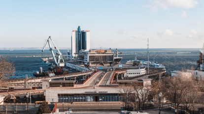 Odessa, Ukraine - Jan 13, 2018: Odessa passenger port, Ukraine.