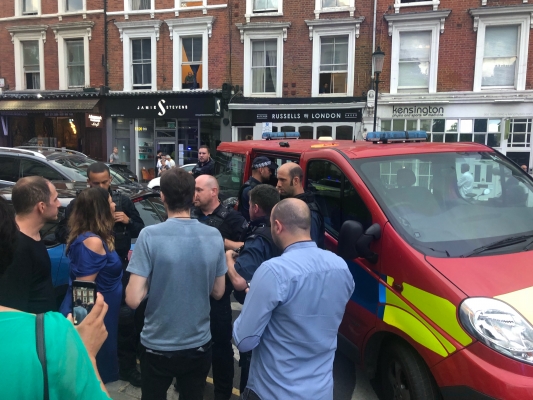 Notorious pro-Russian journalist disrupts exhibition at Georgian Embassy in London
