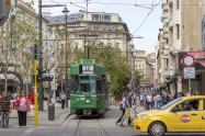 sofia, bulgaria, tram, people