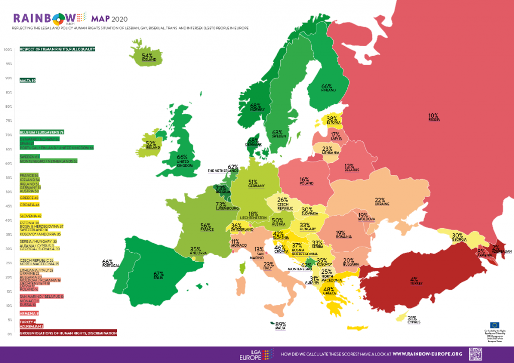 New Rainbow Map highlights Europe's continuing East-West divide over ...