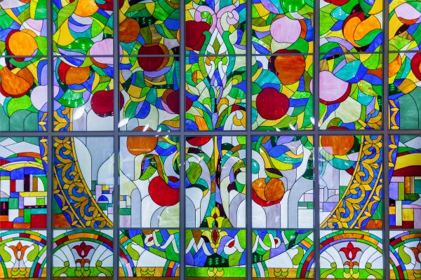 The apple tree mural at Almali Station on the Almaty metro