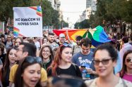 A pride march in Belgrade, Serbia