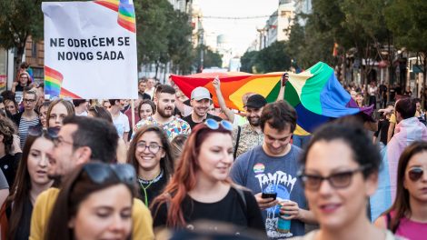 A pride march in Belgrade, Serbia