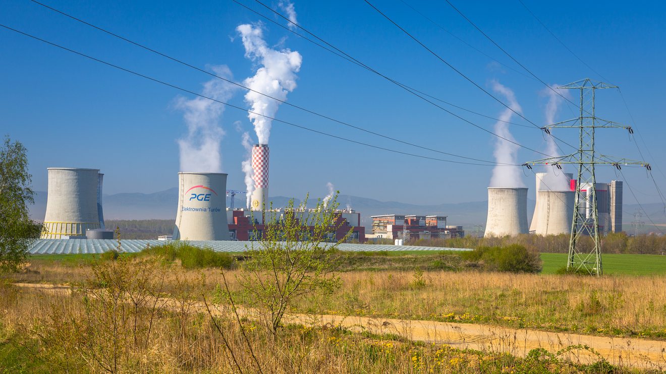A coal-fired power plant served by the Turow coal mine
