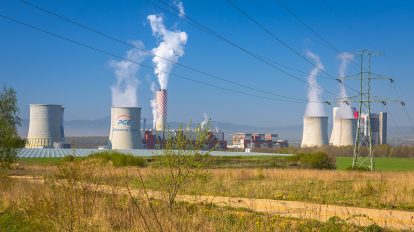 A coal-fired power plant served by the Turow coal mine