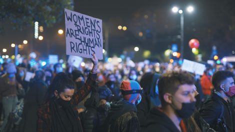 A Warsaw protest against restrictive abortion laws