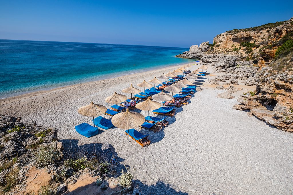 Dhermi beach in the south of Albania